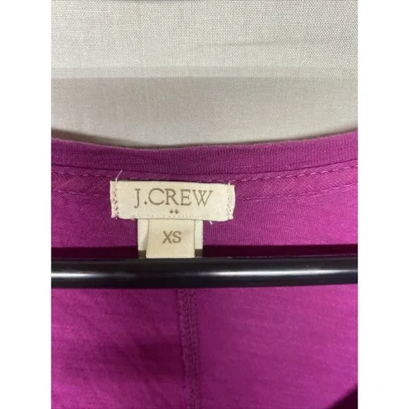 J. Crew Women Long Sleeve Shirt Light Weight Pullover Coop Neck Purple XS Thin - Picture 2 of 5